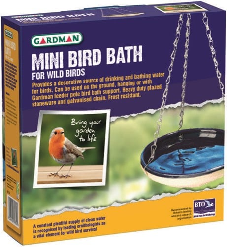 Mini bird bath enamelled in box