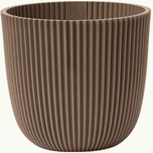 Capi Nature Groove Flowerpot Warm Taupe Ø25 cm
