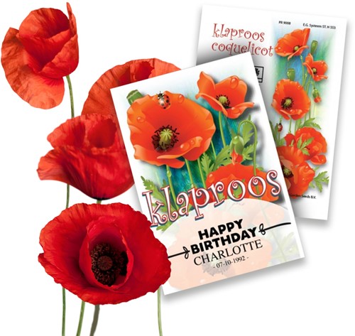 Poppy Personalized Printed Seed Packets - 10.000 pieces